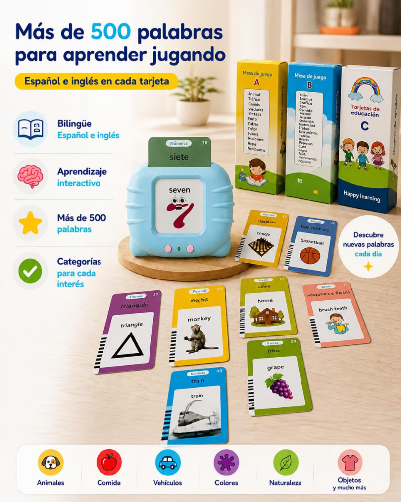 JUEGO LECTOR DE TARJETAS APRENDO INGLEs